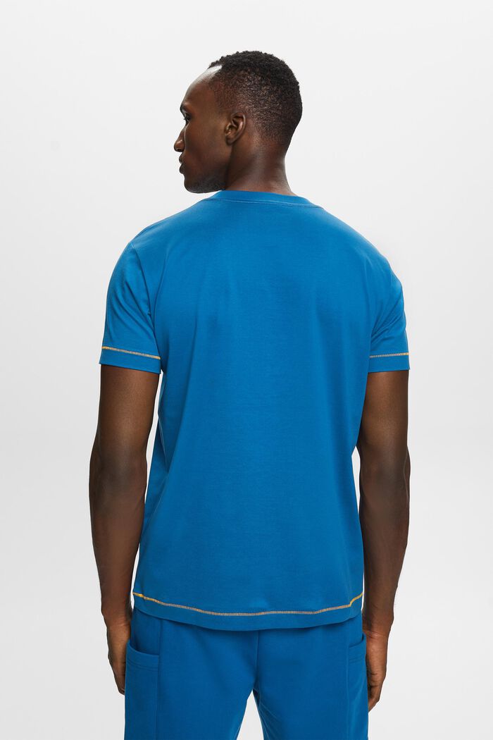 T-shirt z okrągłym dekoltem, 100% bawełny, DARK BLUE, detail image number 3