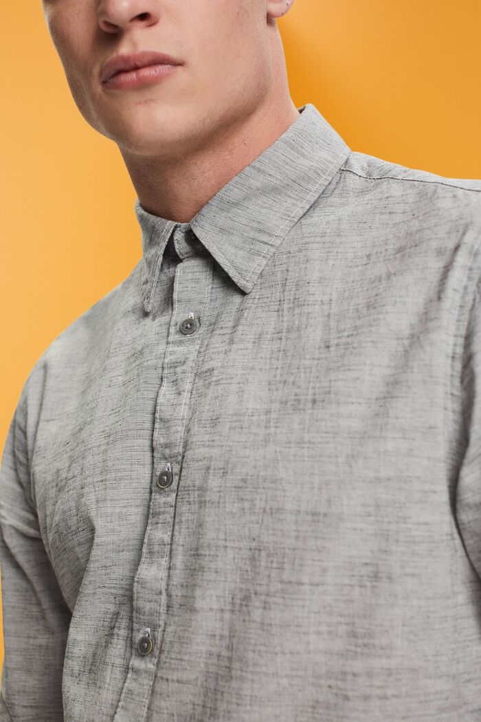 Koszula w paski ze zrównoważonej bawełny, MEDIUM GREY, detail image number 2