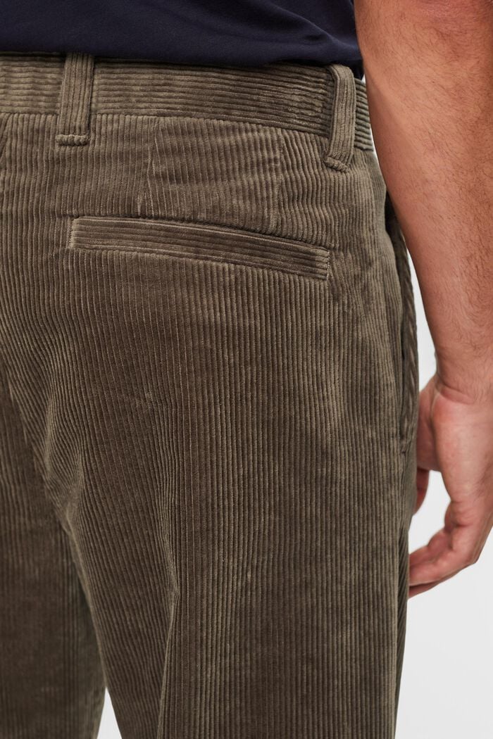 Sztruksowe spodnie z szerokimi nogawkami, BROWN GREY, detail image number 5