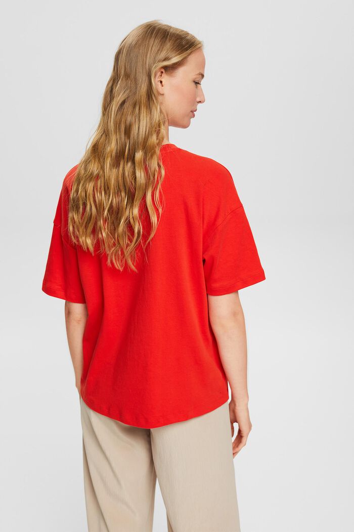 T-shirt z kieszonką na piersi, ORANGE RED, detail image number 4