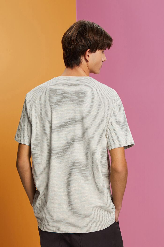Melanżowy T-shirt w cienkie paseczki, OFF WHITE, detail image number 3