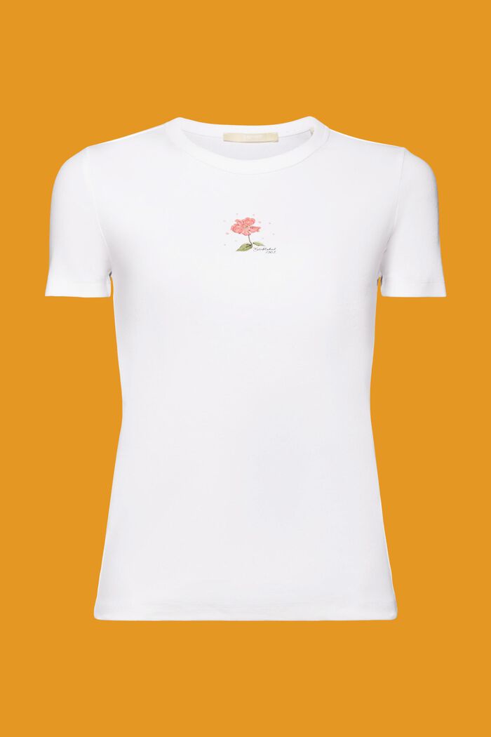 T-shirt z nadrukiem na przodzie, WHITE, detail image number 6