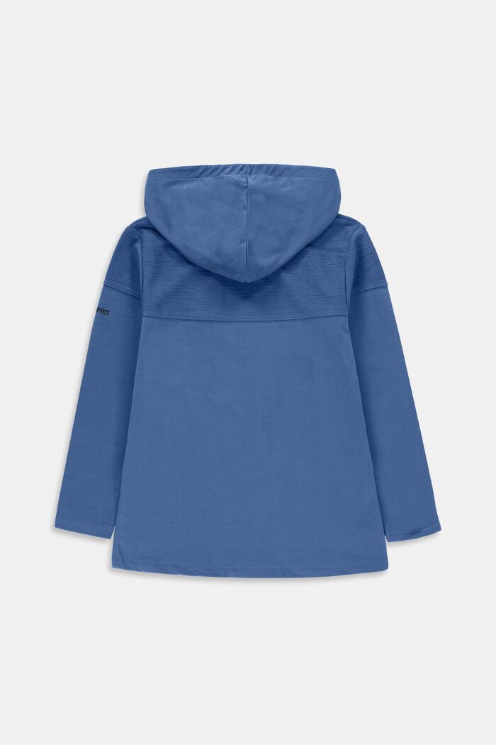 Fakturalna bluza z kapturem, 100% bawełny, BLUE LAVENDER, detail image number 1