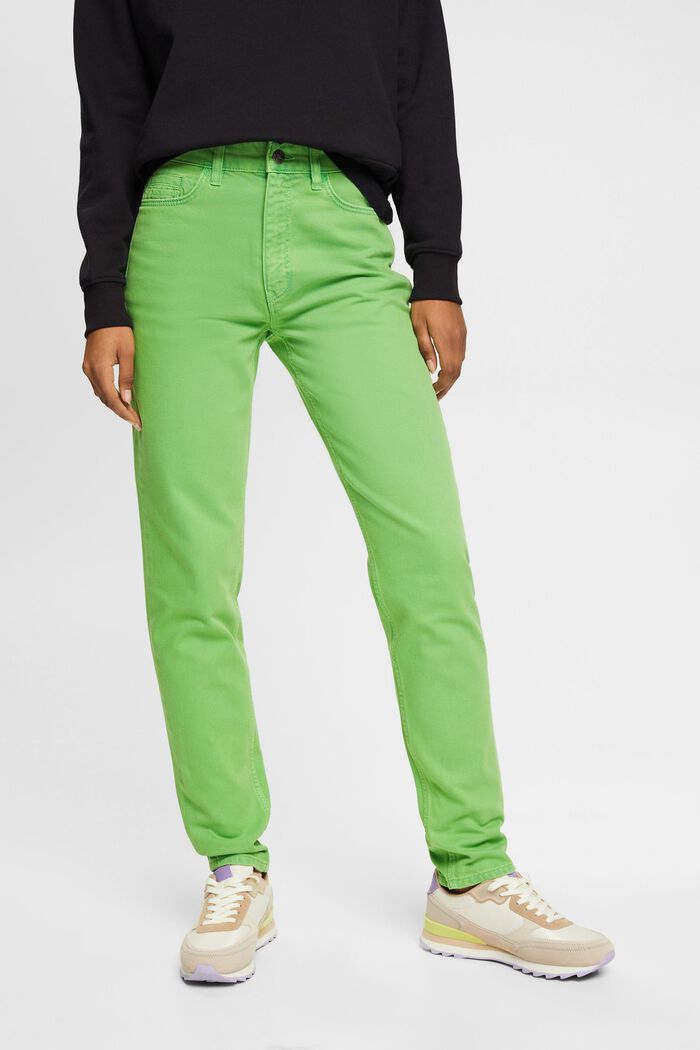 Twillowe spodnie o fasonie mom fit, GREEN, detail image number 0