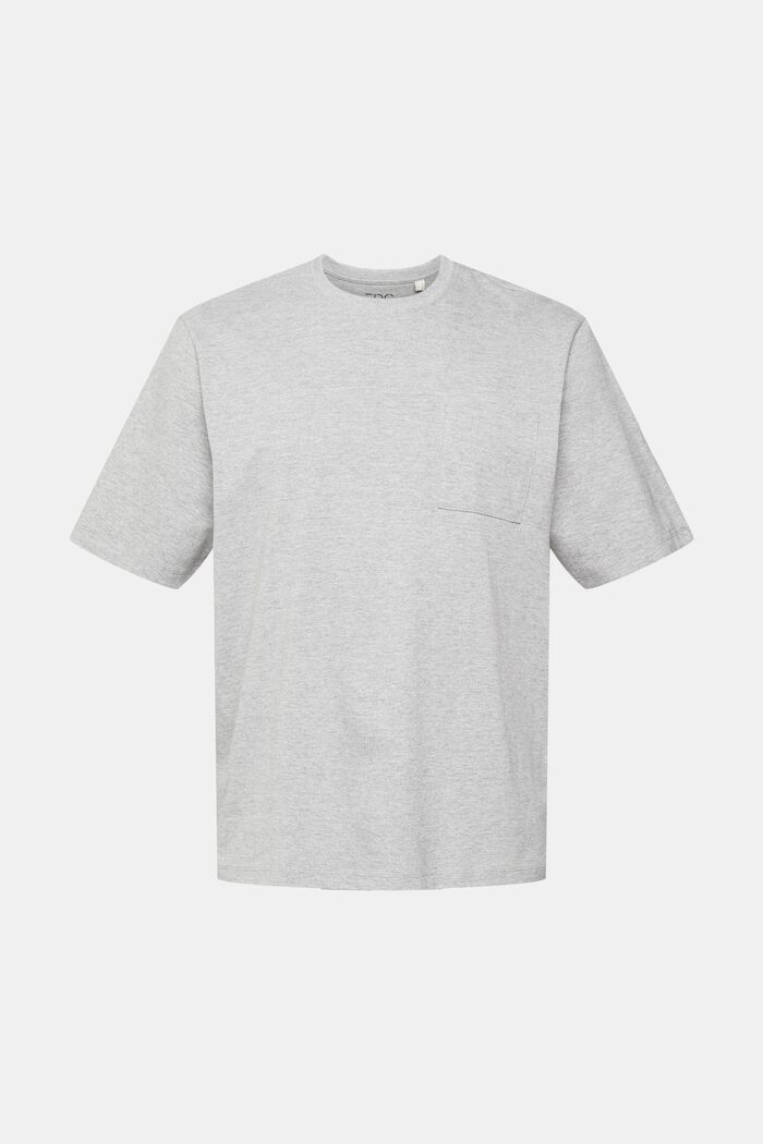 Melanżowy, dżersejowy T-shirt z logo, LENZING™ ECOVERO™, MEDIUM GREY, detail image number 6