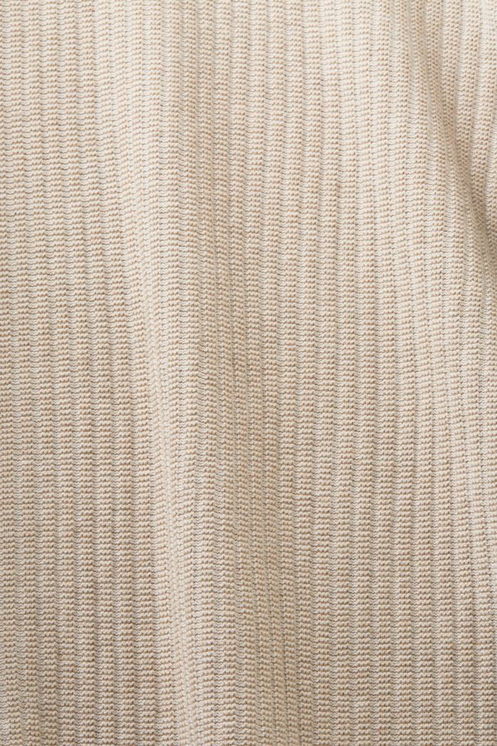Dwukolorowy sweter z prążkowanej dzianiny, LIGHT TAUPE, detail image number 5