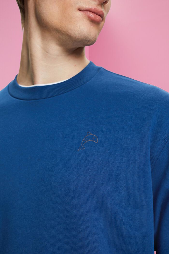 Bluza z małym nadrukowanym delfinem, BRIGHT BLUE, detail image number 2