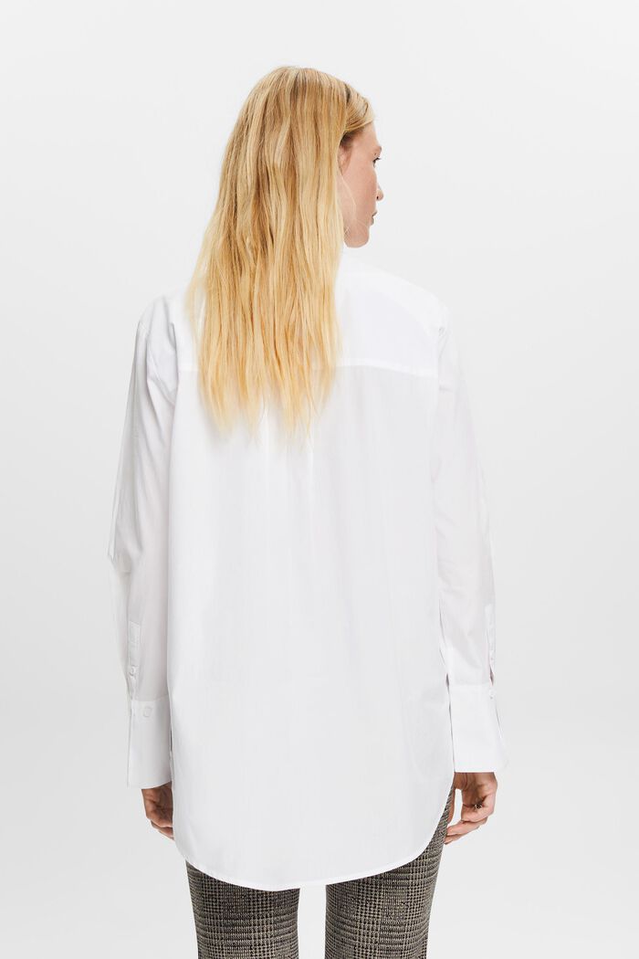 Bluzka koszulowa o luźnym kroju, 100% bawełny, WHITE, detail image number 3