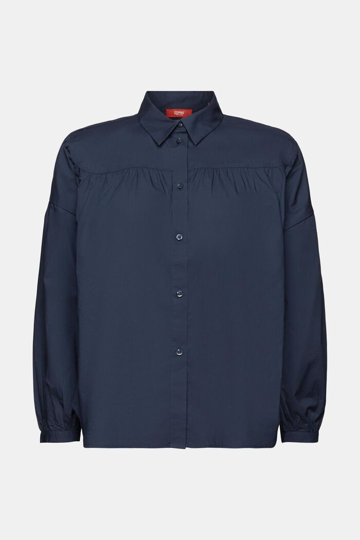 Bluzka z popeliny, 100% bawełny, PETROL BLUE, detail image number 6