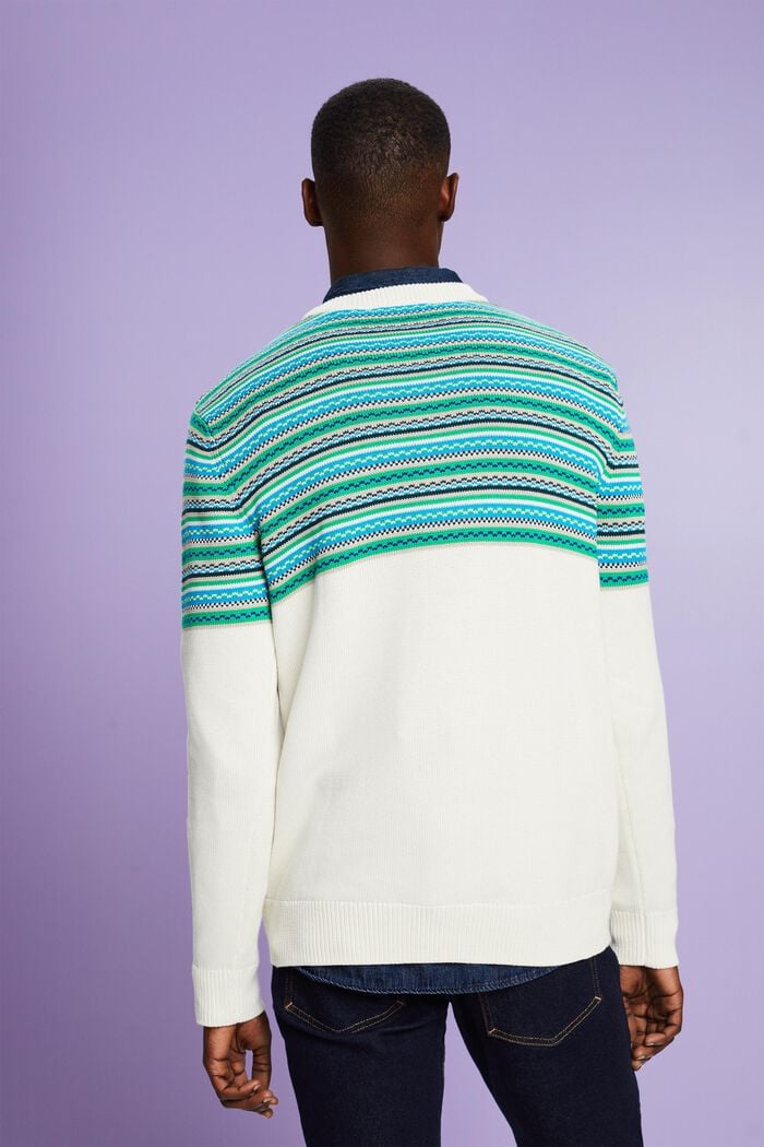 Żakardowy sweter z okrągłym dekoltem z bawełny, ICE, detail image number 3