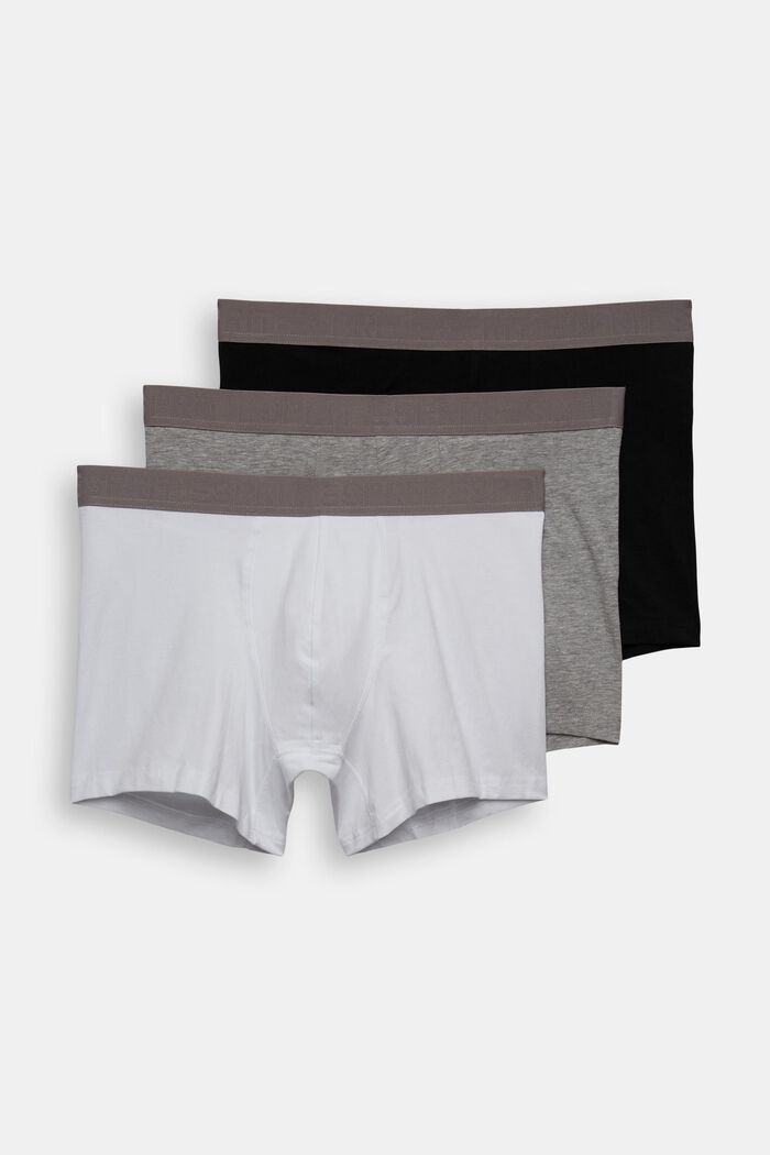 Długie męskie szorty z elastycznej bawełny, wielopak, WHITE, overview