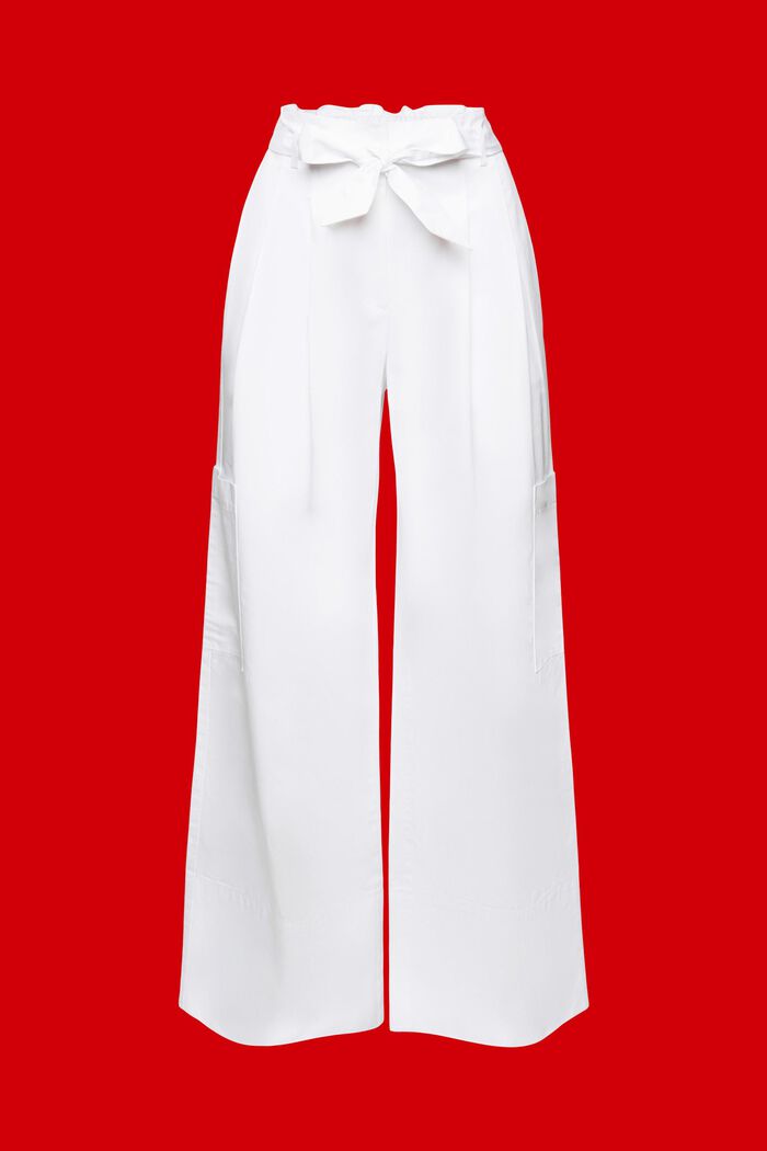 Spodnie bojówki z szerokimi nogawkami, WHITE, detail image number 7