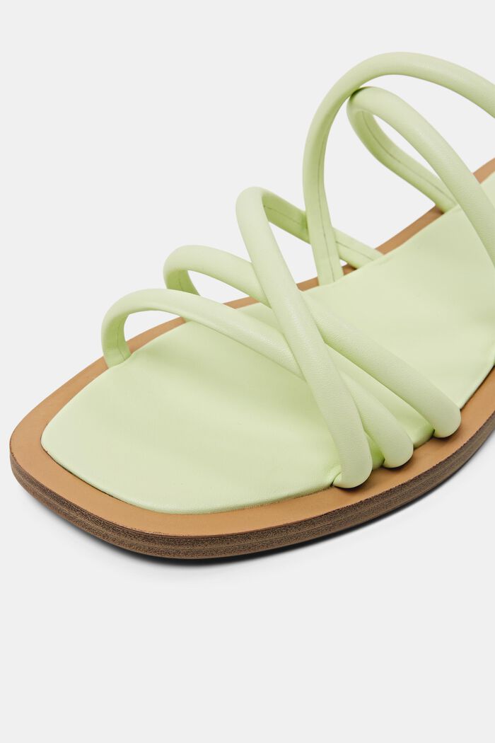 Sandały z paseczków ze skóry wegańskiej, LIGHT GREEN, detail image number 3