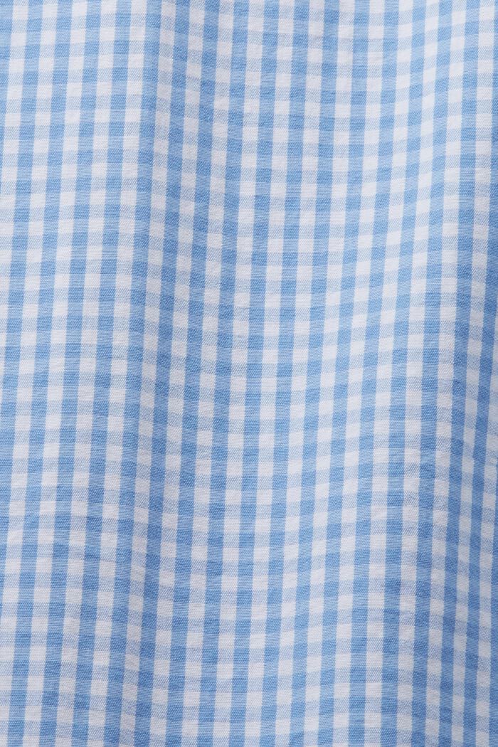 Koszula w kratkę vichy z przypinanym kołnierzykiem, 100% bawełny, BRIGHT BLUE, detail image number 4