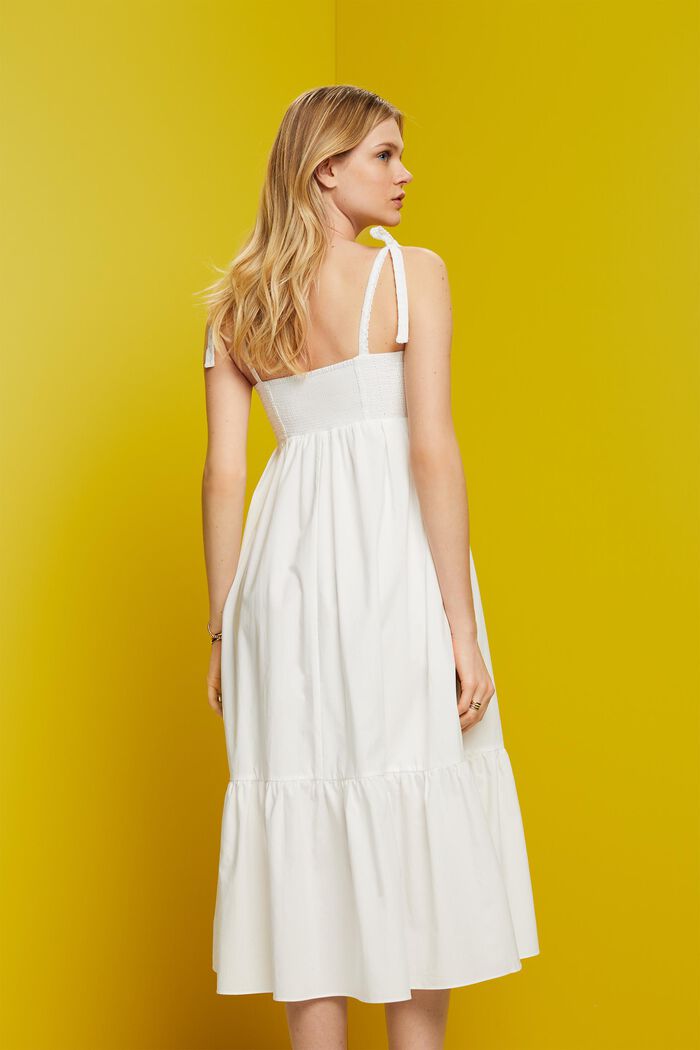 Sukienka midi z haftem, LENZING™ ECOVERO™, WHITE, detail image number 3