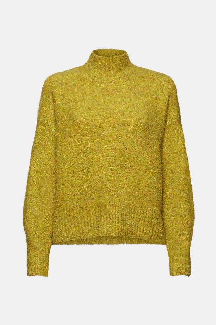 Puszysty sweter z półgolfem, PISTACHIO GREEN, detail image number 6