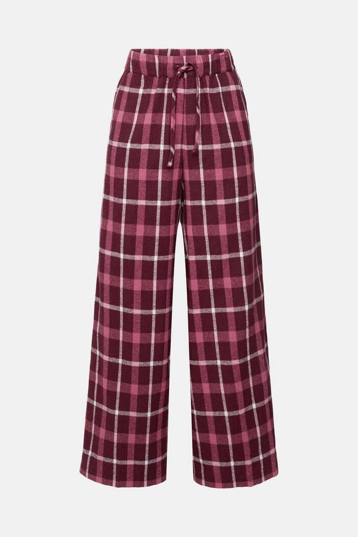 Kraciaste spodnie od piżamy z flaneli bawełnianej