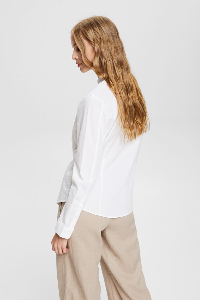 Koszulowa bluzka z zaznaczoną talią, WHITE, detail image number 3