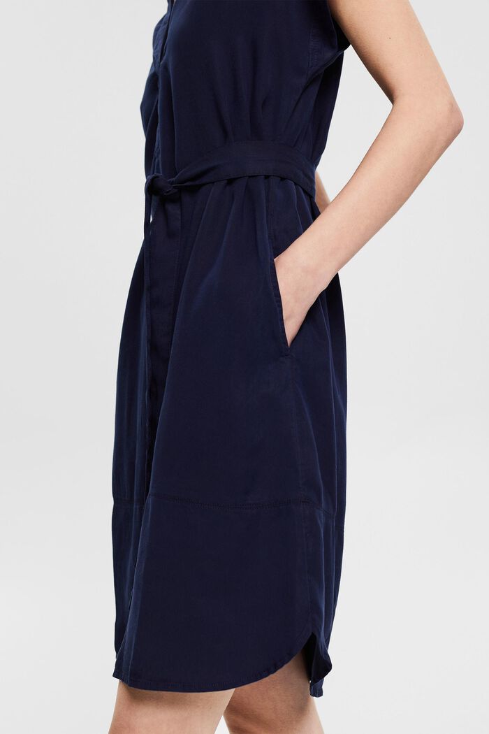 Z włókna TENCEL™:  sukienka w stylu tuniki z paskiem, NAVY, detail image number 3