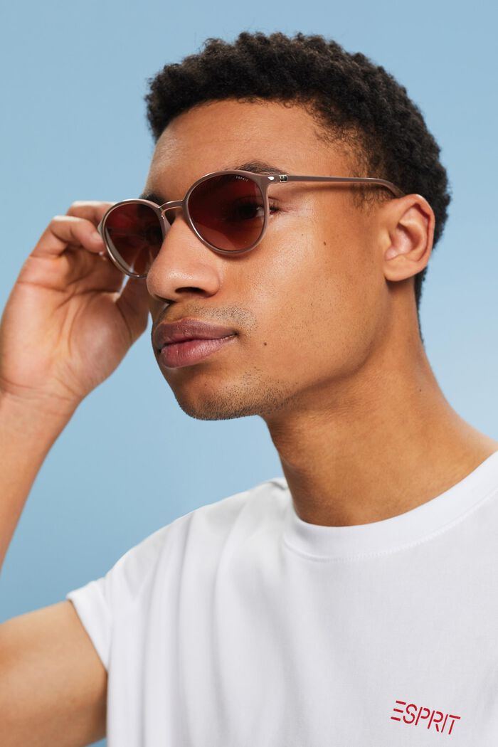 Okrągłe, cieniowane okulary przeciwsłoneczne, unisex, BROWN, detail image number 4