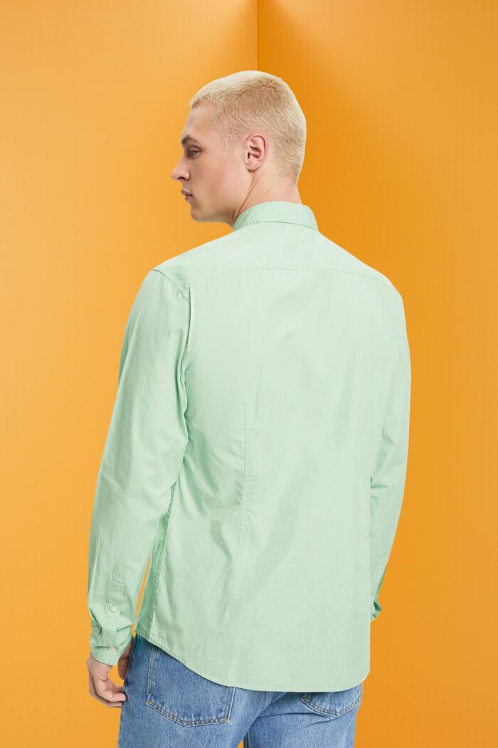 Koszula z ekologicznej bawełny, slim fit, PASTEL GREEN, detail image number 3