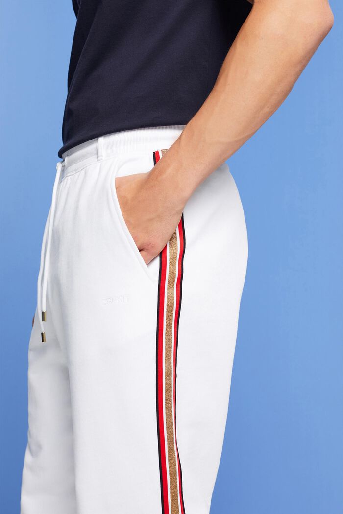 Bawełniane spodnie dresowe w paski, WHITE, detail image number 2