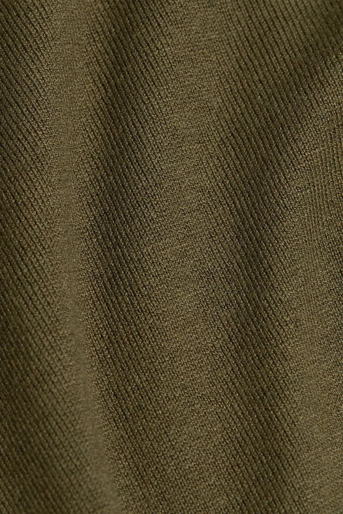 Kardigan z mieszanki z bawełną ekologiczną, KHAKI GREEN, detail image number 1