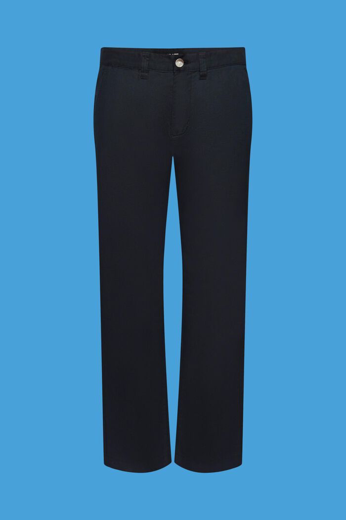 Spodnie z mieszanki bawełny i lnu, BLACK, detail image number 6