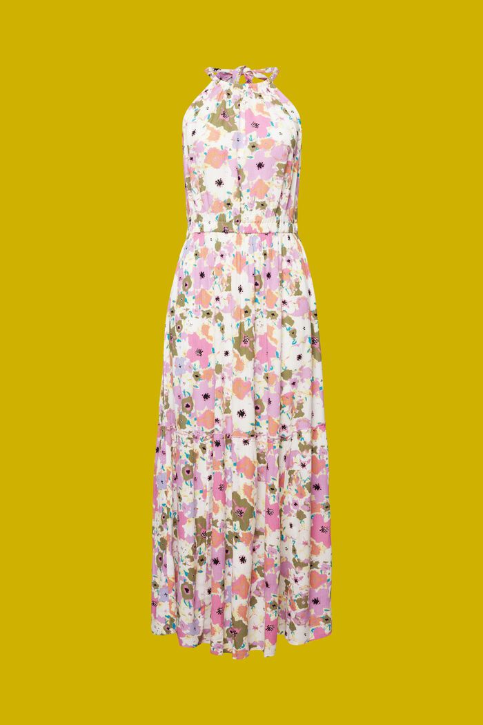 Wzorzysta sukienka midi, PINK, detail image number 6