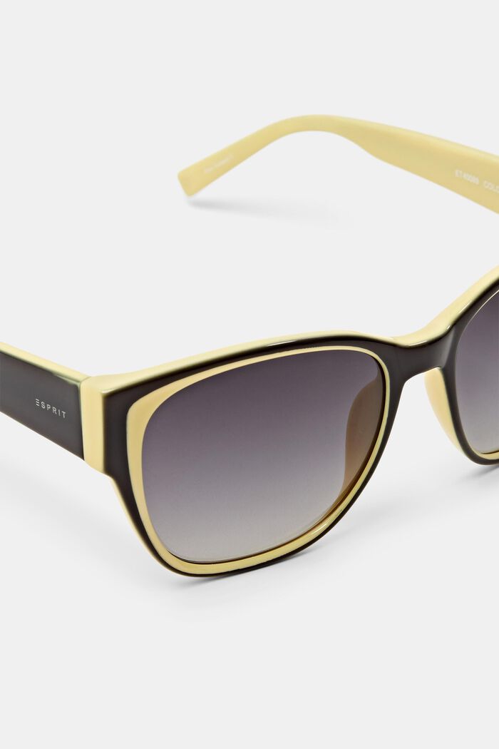 Dwukolorowe okulary przeciwsłoneczne w stylu „kocie oko”, YELLOW, detail image number 1