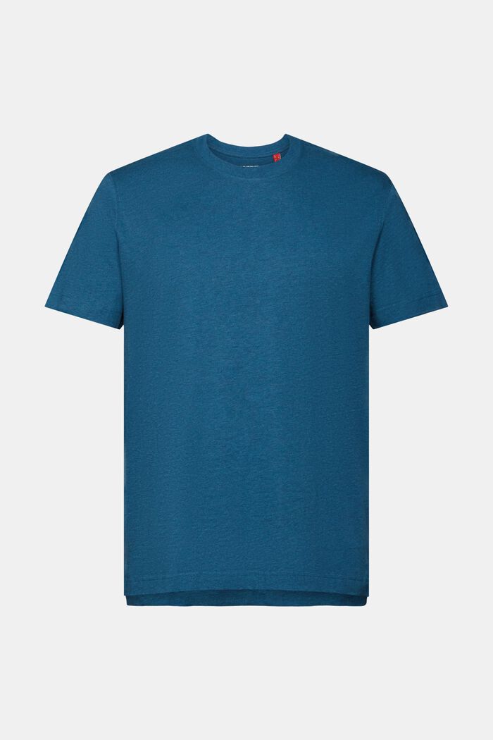 T-shirt z okrągłym dekoltem, 100% bawełny, GREY BLUE, detail image number 5
