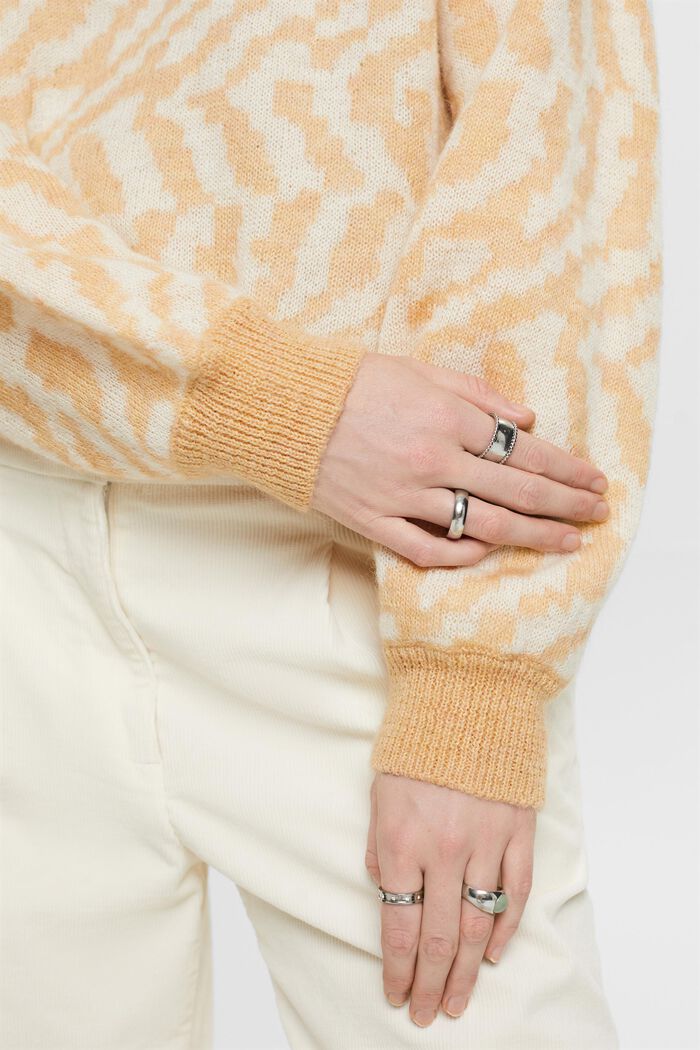 Sweter z mieszanki wełny i moheru, DUSTY NUDE, detail image number 3
