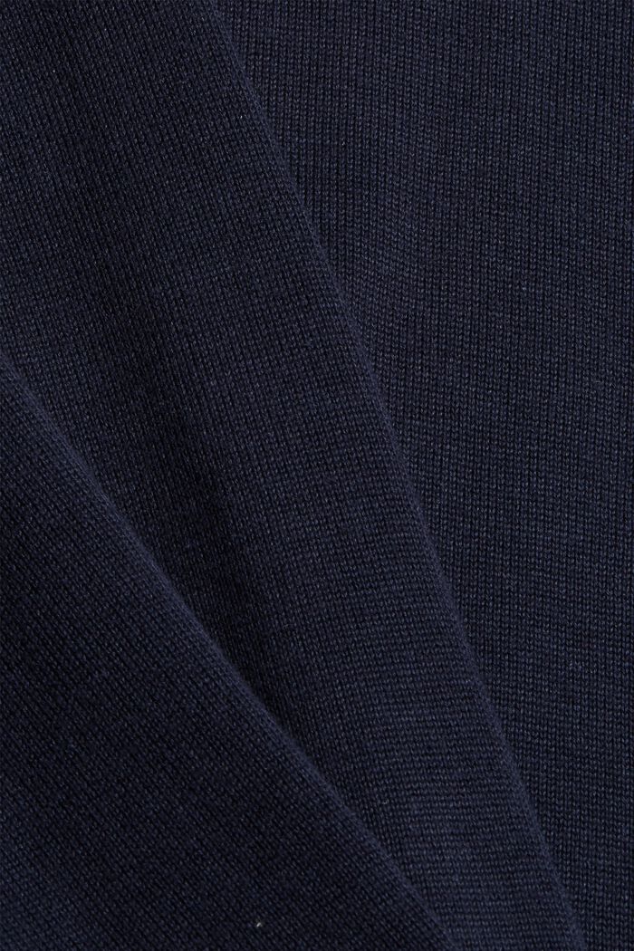 Sweter basic ze 100% bawełny Pima, NAVY, detail image number 4