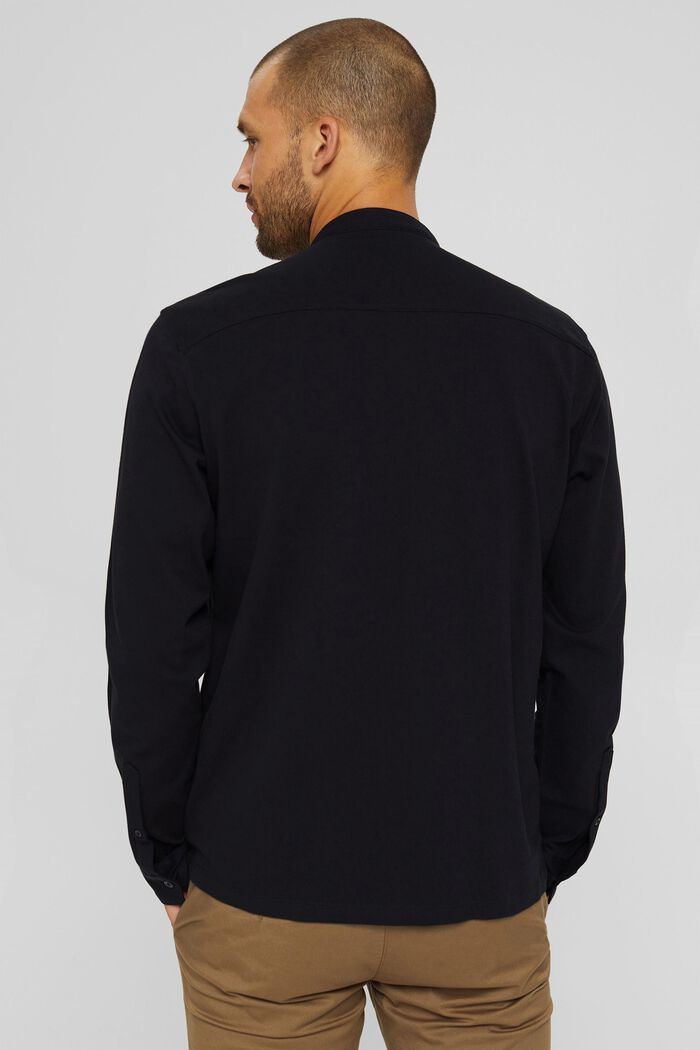 Bluzka z długim rękawem z piki, merceryzowana bawełna ekologiczna, BLACK, detail image number 3