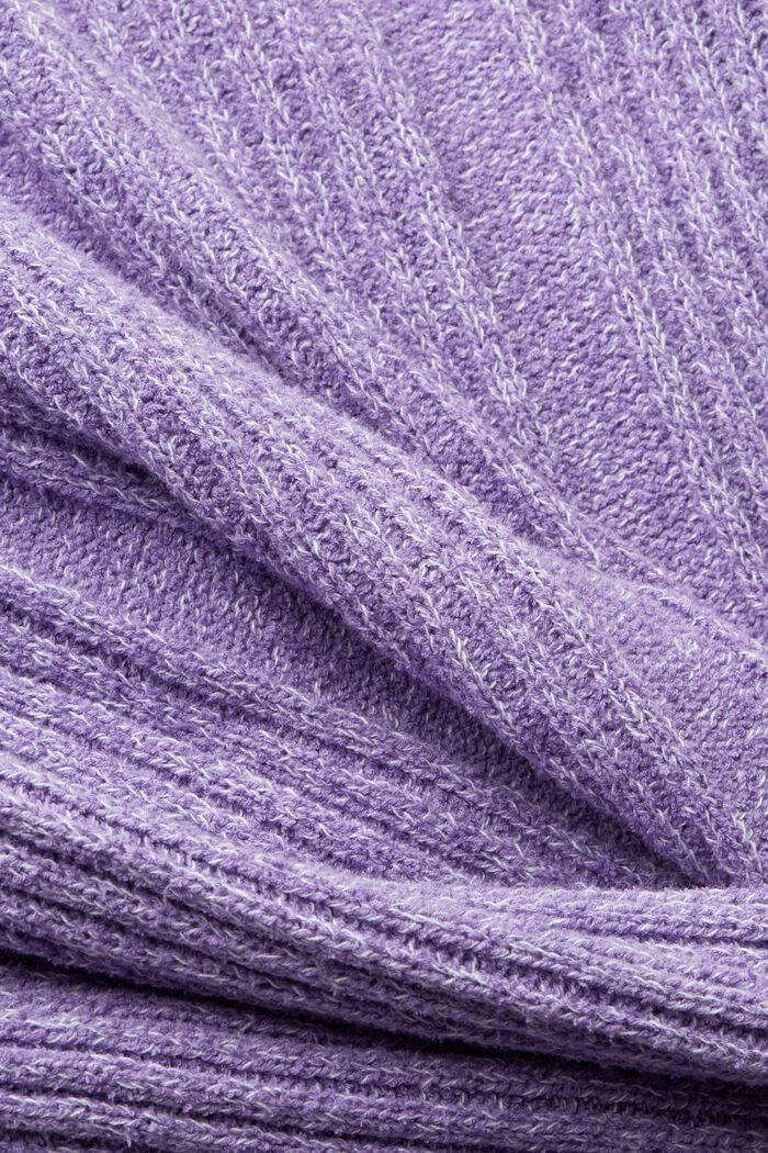Kardigan z prążkowanej bawełny, PURPLE, detail image number 4