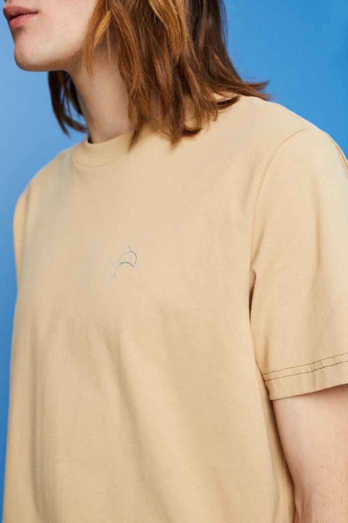 Bawełniany T-shirt z nadrukowanym delfinem, SAND, detail image number 2