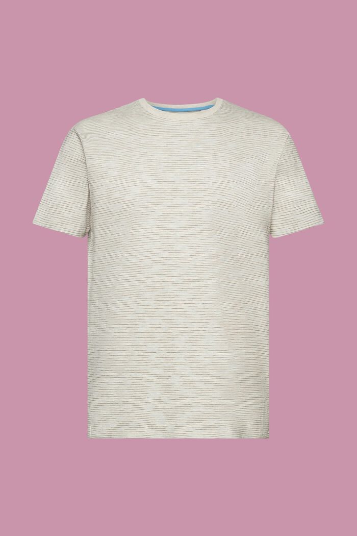 Melanżowy T-shirt w cienkie paseczki, OFF WHITE, detail image number 7