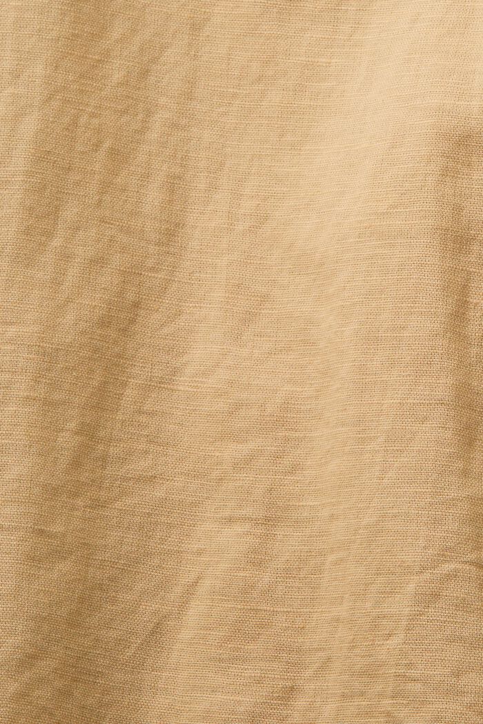 Koszula z bawełny i lnu, BEIGE, detail image number 5