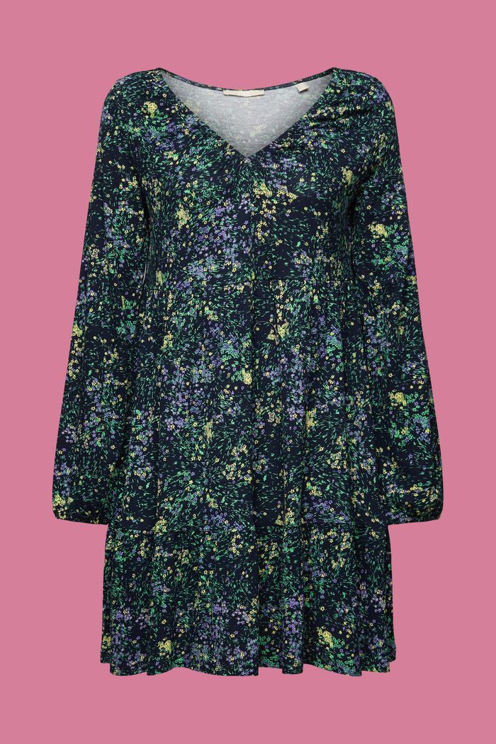 Sukienka mini z dżerseju z krepy, LENZING™ ECOVERO™, NAVY, detail image number 6
