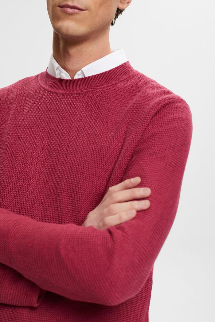 Sweter w paski, CHERRY RED, detail image number 2