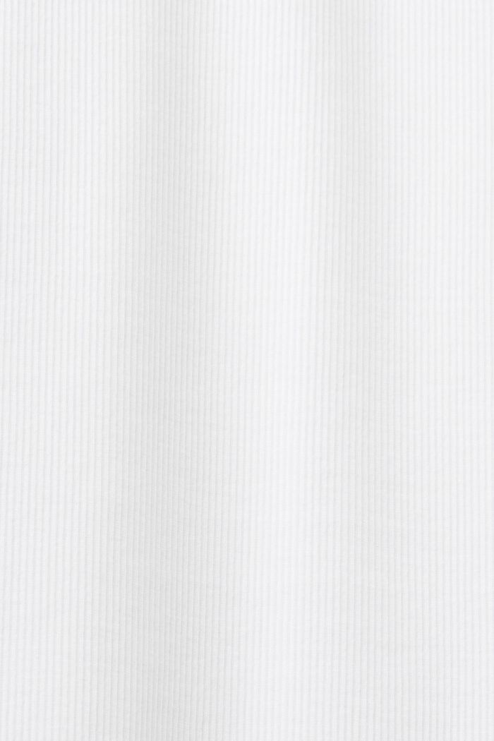Sukienka midi z prążkowanego dżerseju, elastyczna bawełna, WHITE, detail image number 5