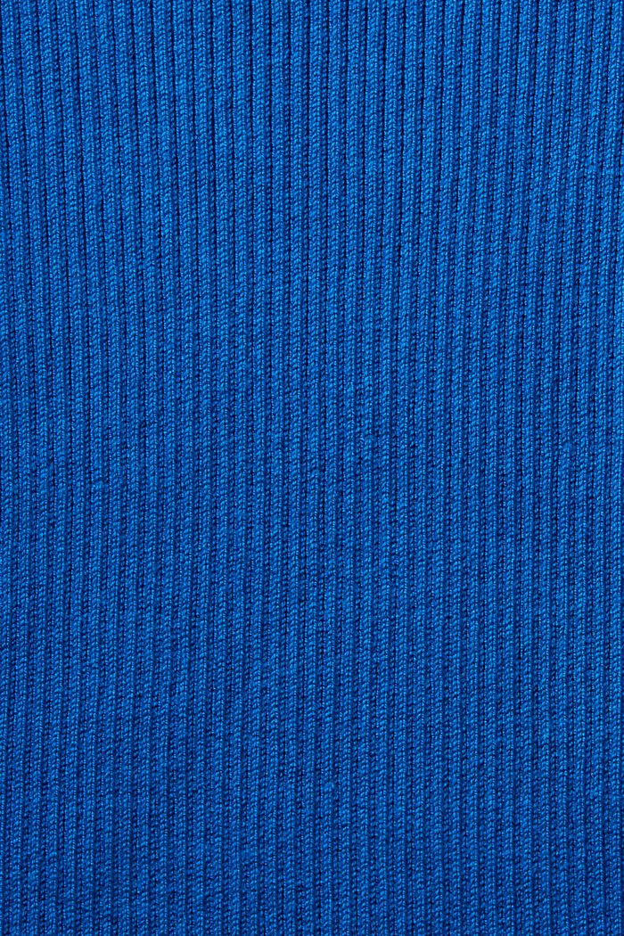 Sweter z dekoltem w serek z prążkowanej dzianiny, BRIGHT BLUE, detail image number 5