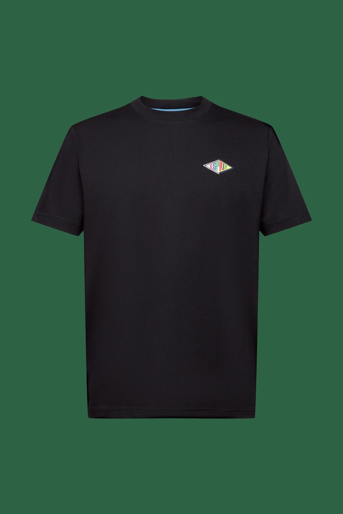 Logowany T-shirt z bawełnianego dżerseju, BLACK, detail image number 6
