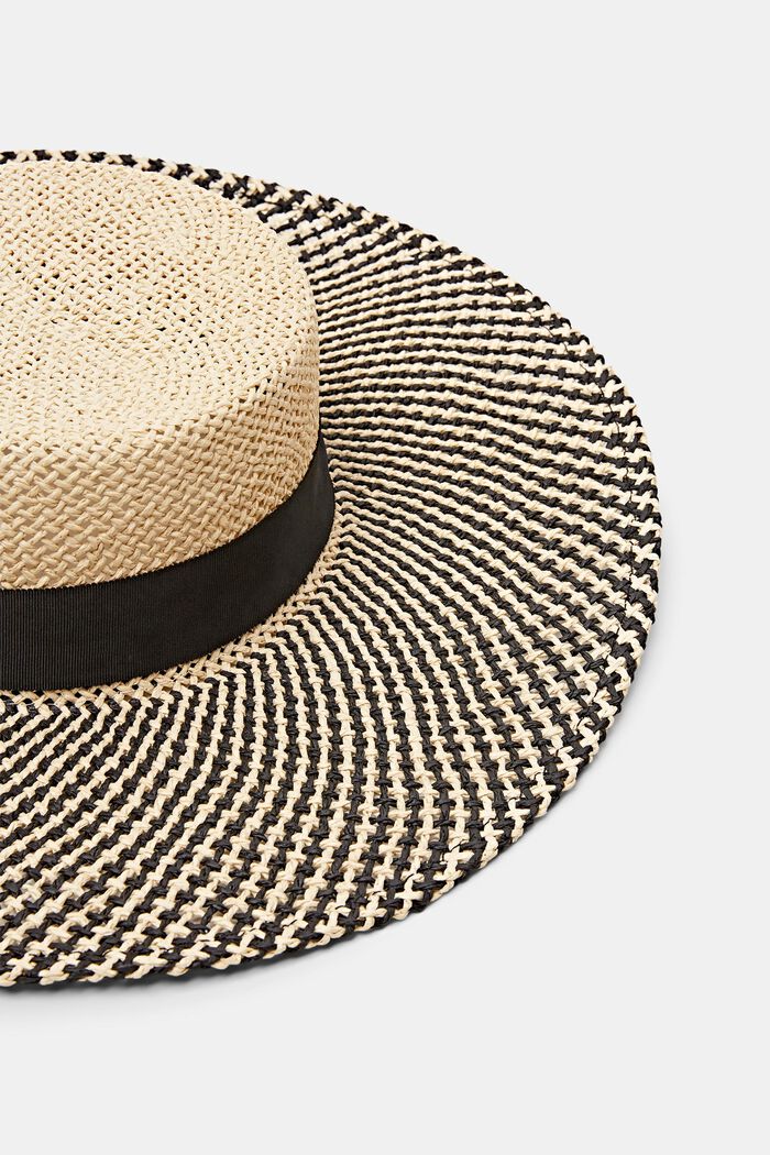 Słomkowy letni kapelusz, CREAM BEIGE, detail image number 1