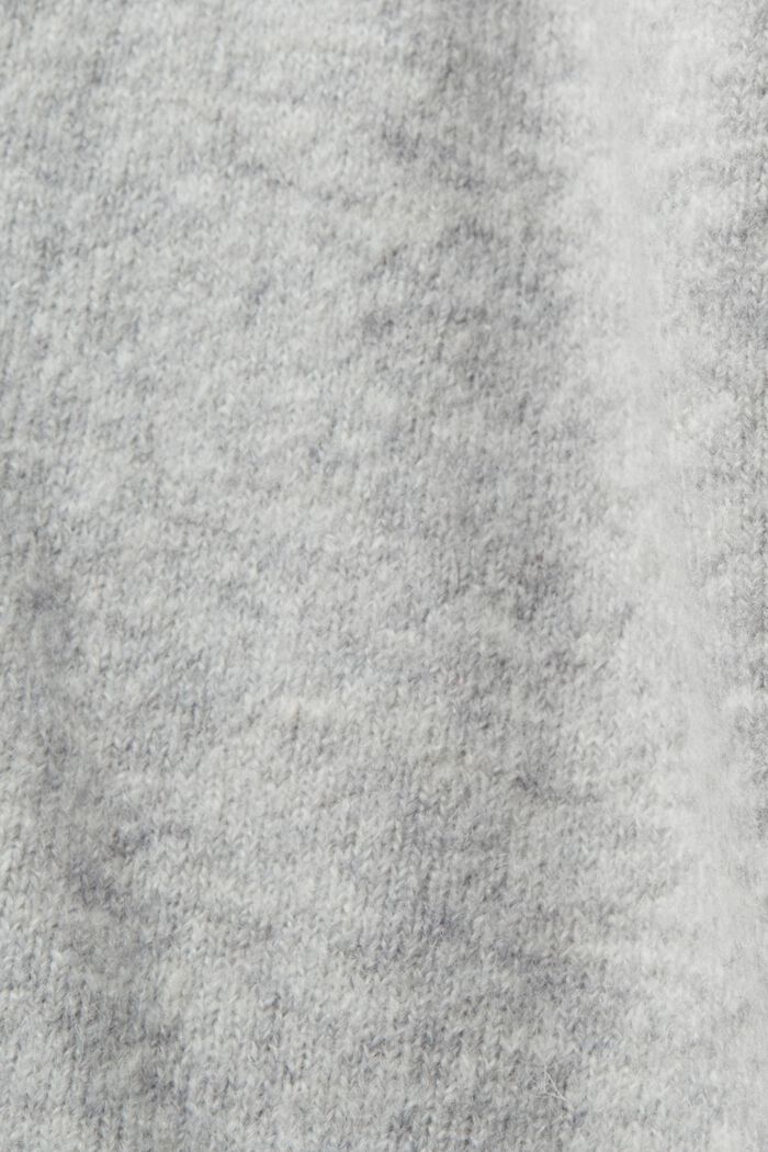 Sweter z dekoltem w serek z mieszanki wełnianej, LIGHT GREY, detail image number 5