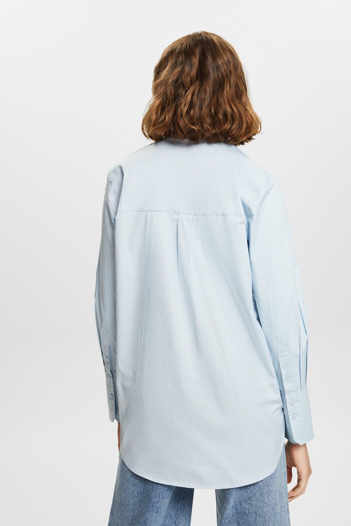Bluzka koszulowa o luźnym kroju, LIGHT BLUE, detail image number 4
