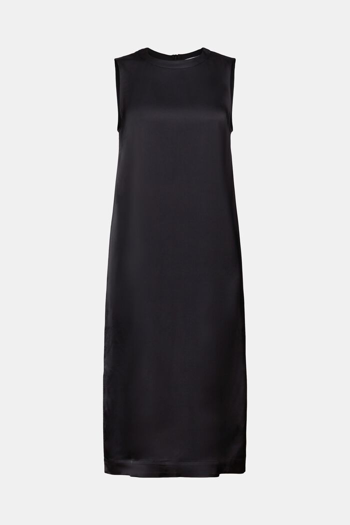 Satynowa sukienka bez rękawów, BLACK, detail image number 5