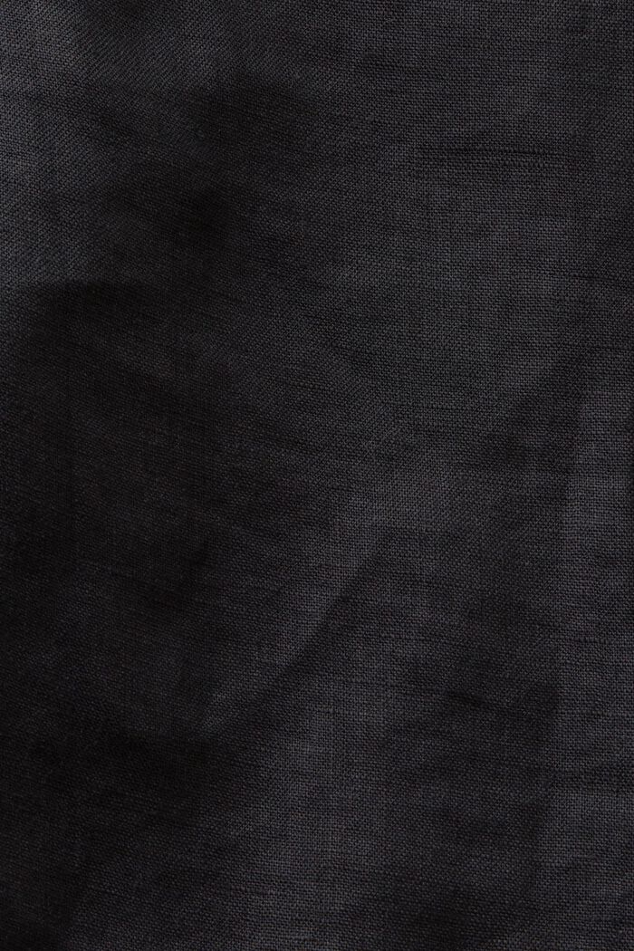 Lniane szorty z szerokimi nogawkami, BLACK, detail image number 6