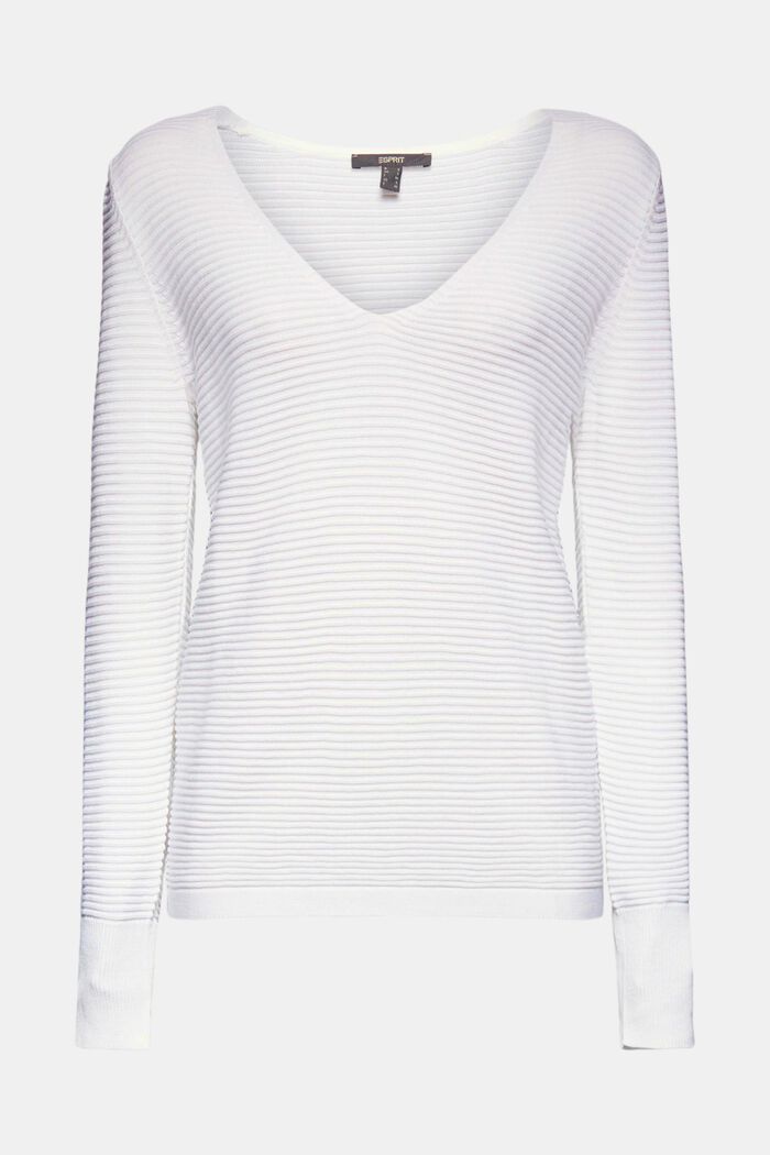 Z Lyocellem TENCELEM™: prążkowany sweter, WHITE, detail image number 0