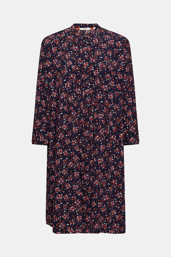 Sukienka midi z wzorzystej tkaniny, NAVY, detail image number 6